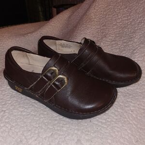 Alegria women's Alli work clog brown leather size EU 36